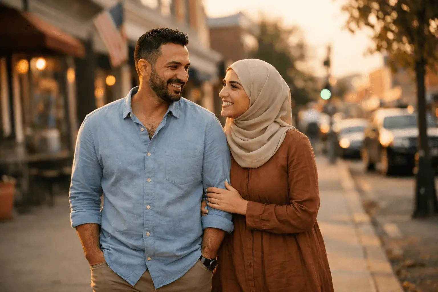 Arabic-speaking couple after successful legal consultation
