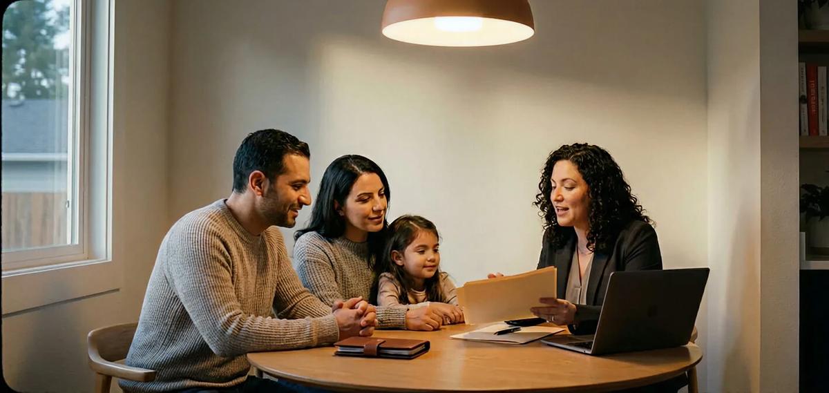 Arabic immigration lawyer discussing fees with client